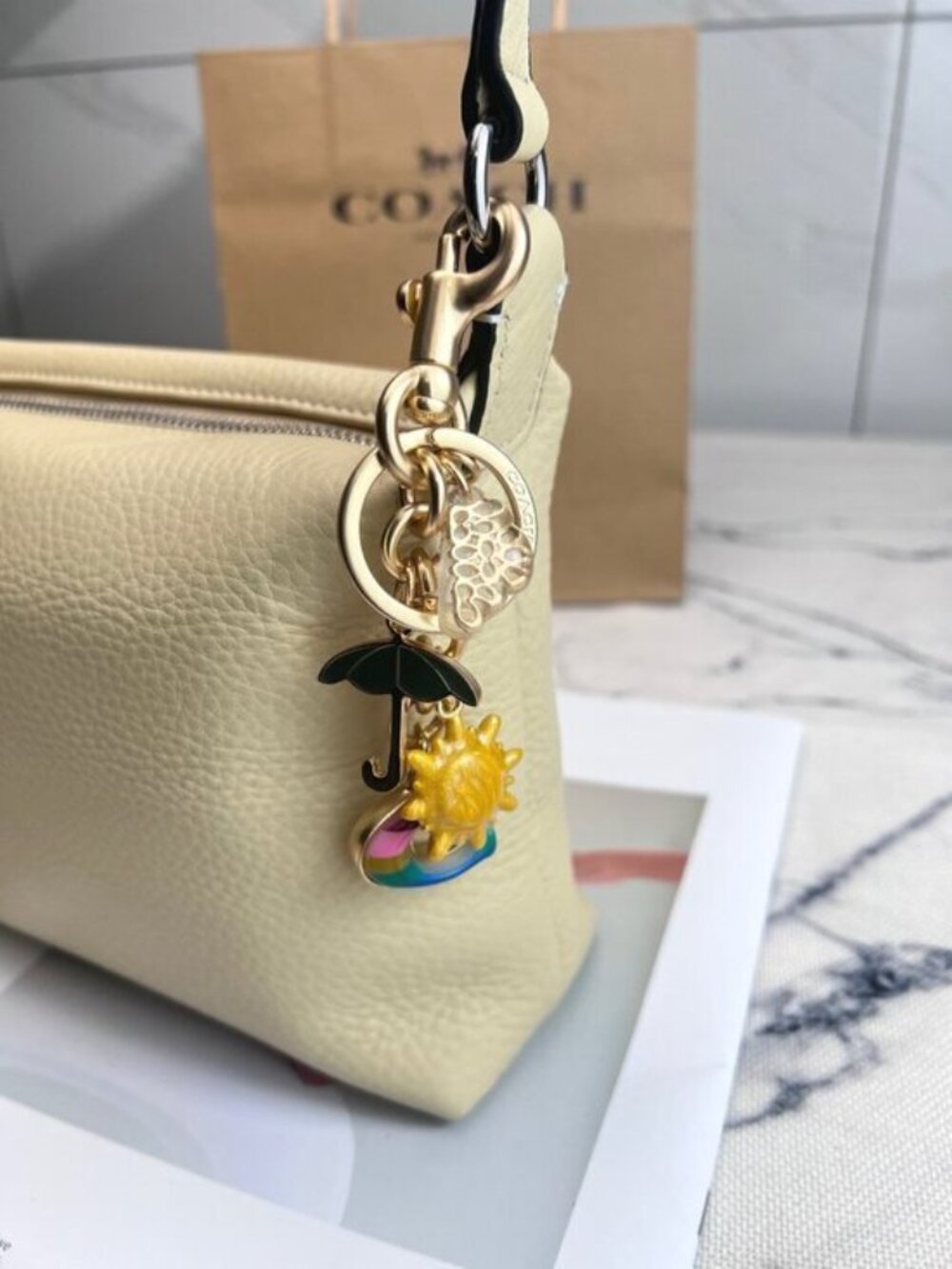 Rainbow Charm Keychain Bag Charm - Cloud, Sun and Umbrella - Picture 2 of 8
